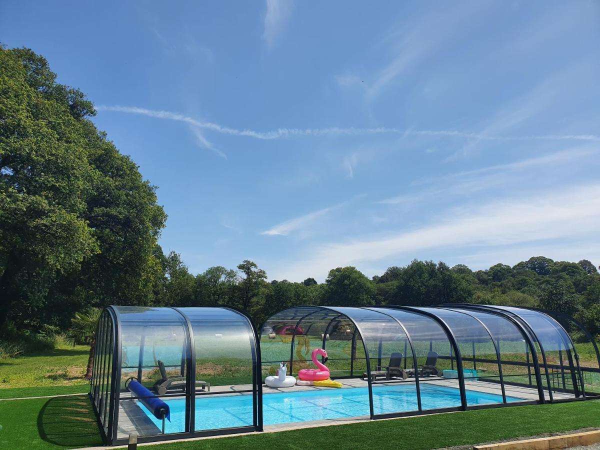 Gites De Maner Ster - Le Frene Piscine Ou Le Chene Piscine Et Spa Privatif Cleden-Poher Bagian luar foto